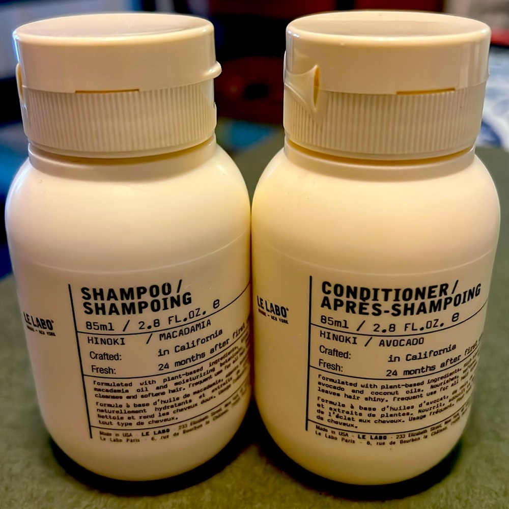 Travel size Le Labo Hinoki shampoo and conditioner set(Unused and unopened)